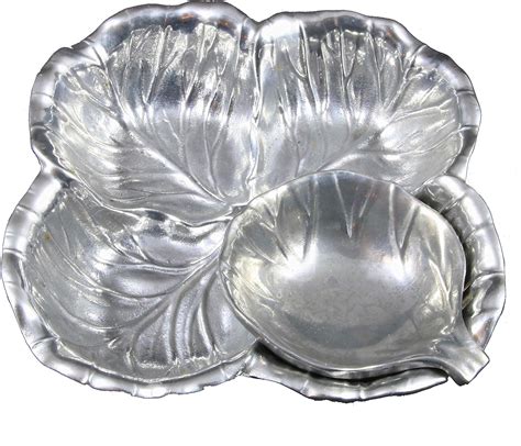 Princess House Textured Metallic Leaf Chip & Dip Set (1488)